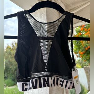Calvin Klein logo mesh sports bra activewear new with tags